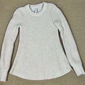 Athleta Wool Sierra Crew Sweater Coconut XS